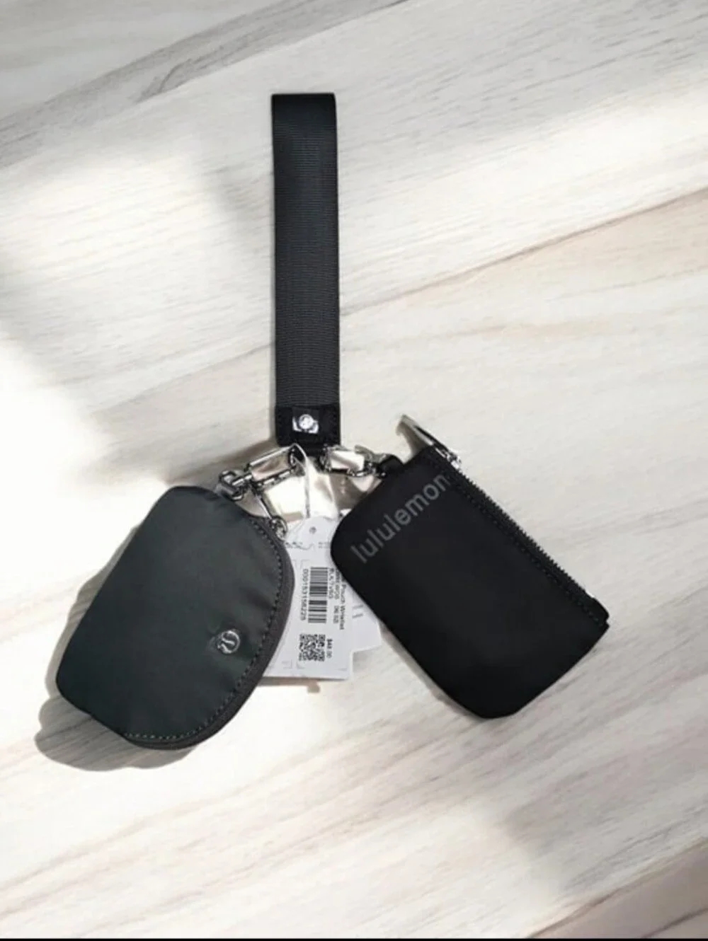 lululemon athletica Black and Gray RARE Color Dual Wristlet Pouch